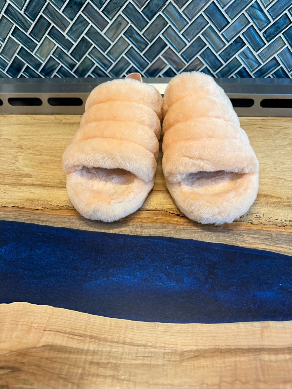 UGG Peach Fuzzy Slide Slippers